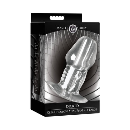XR BRANDS - MASTER SERIES DICKED CLEAR HOLLOW ANAL PLUG XLARGE