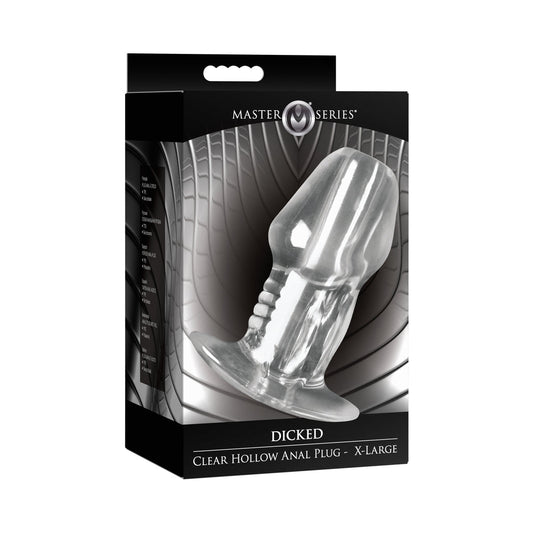 XR BRANDS - MASTER SERIES DICKED CLEAR HOLLOW ANAL PLUG XLARGE