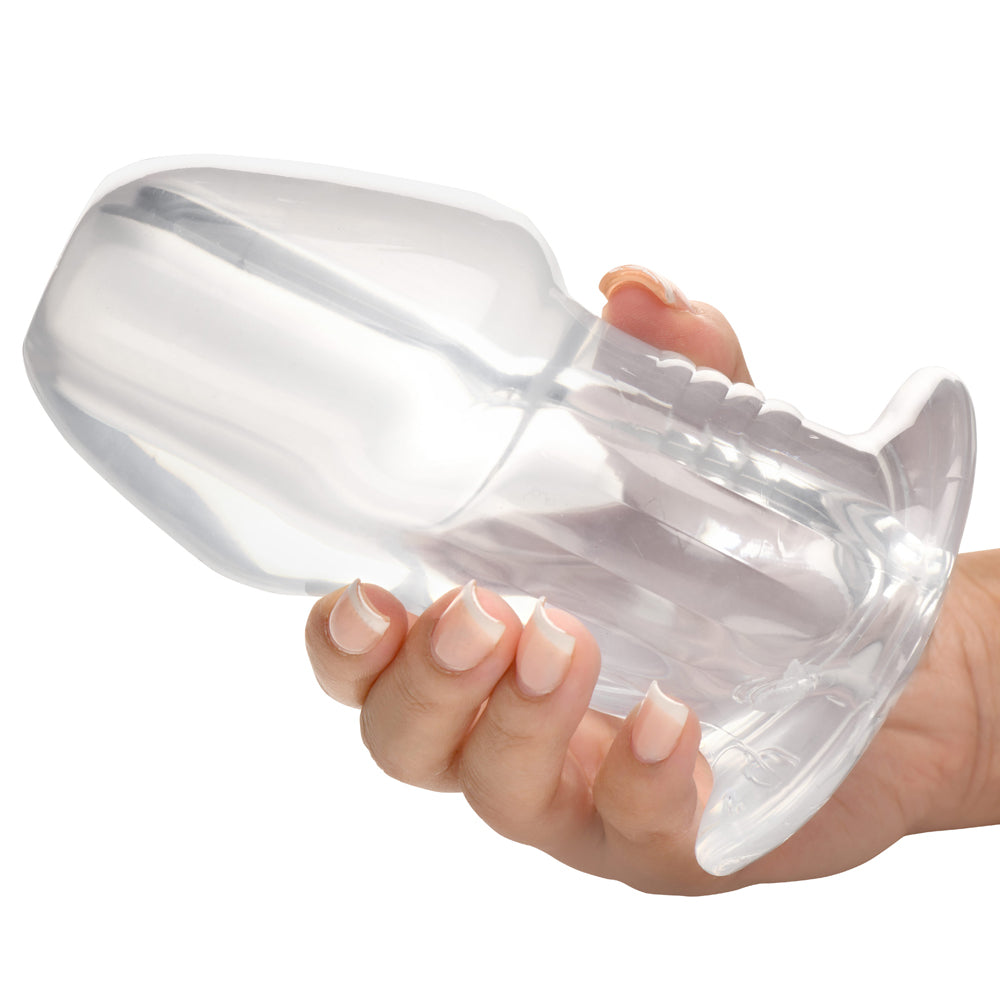 XR BRANDS - MASTER SERIES DICKED CLEAR HOLLOW ANAL PLUG XLARGE