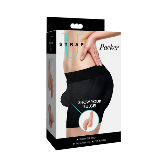 XR BRANDS - STRAP U 3.6 IN. SILICONE PACKER DILDO LIGHT