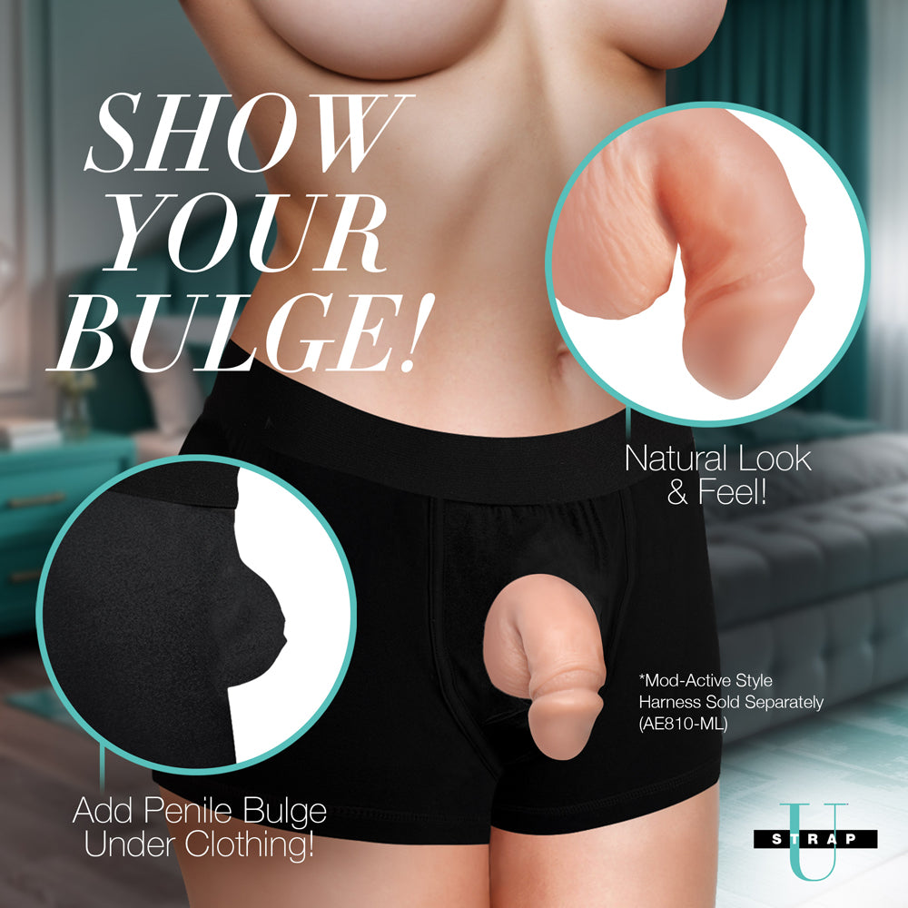 STRAP U 3.6 IN. SILICONE PACKER DILDO LIGHT