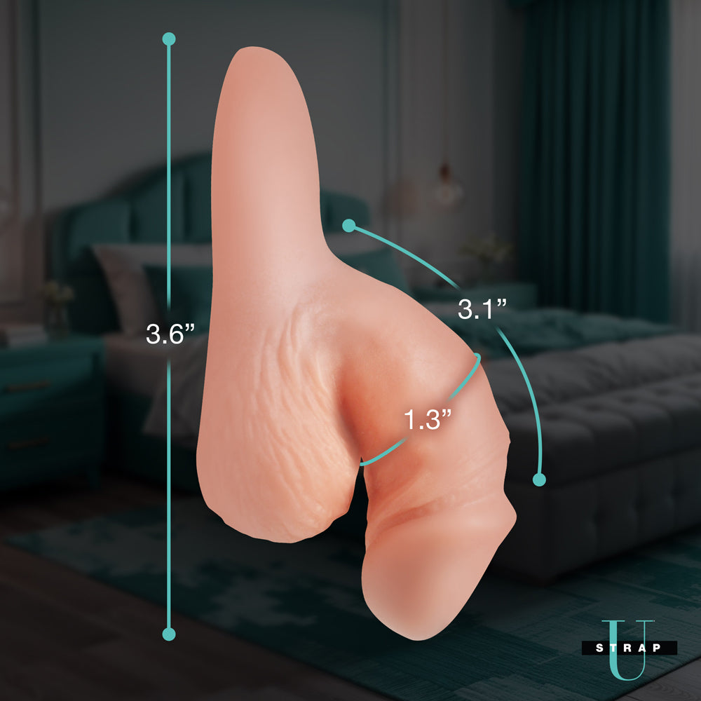 XR BRANDS - STRAP U 3.6 IN. SILICONE PACKER DILDO LIGHT