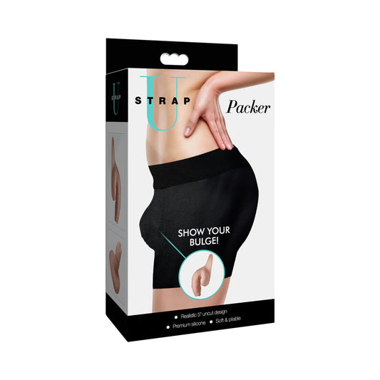XR BRANDS - STRAP U 5.1 IN. UNCUT SILICONE PACKER DILDO LIGHT