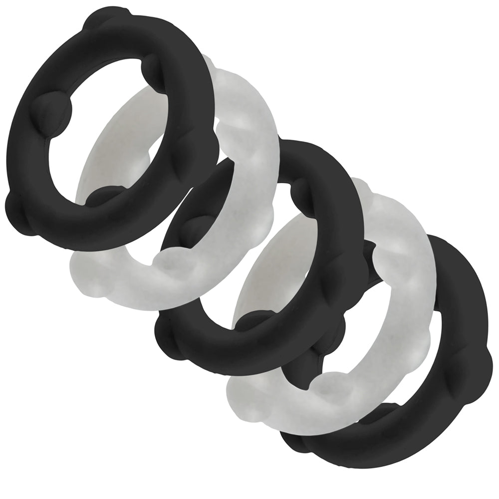 OXBALLS GEARHEADS 5-PACK SPINNER RINGS BLACK/VAPOR