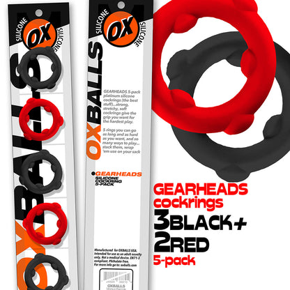OXBALLS - GEARHEADS 5 PACK SPINNER RINGS