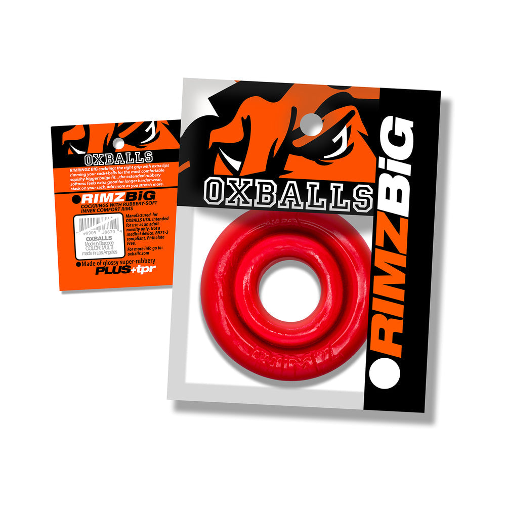 OXBALLS RIMZ BIG SINGLE RING RED
