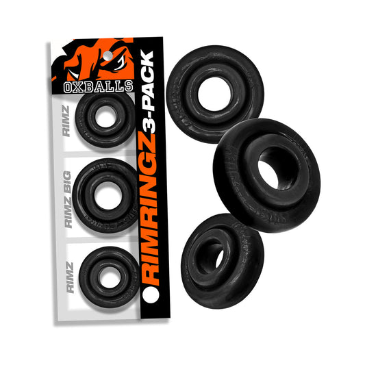 OXBALLS - RIMRINGZ MULTI SIZE 3-PACK BLACK
