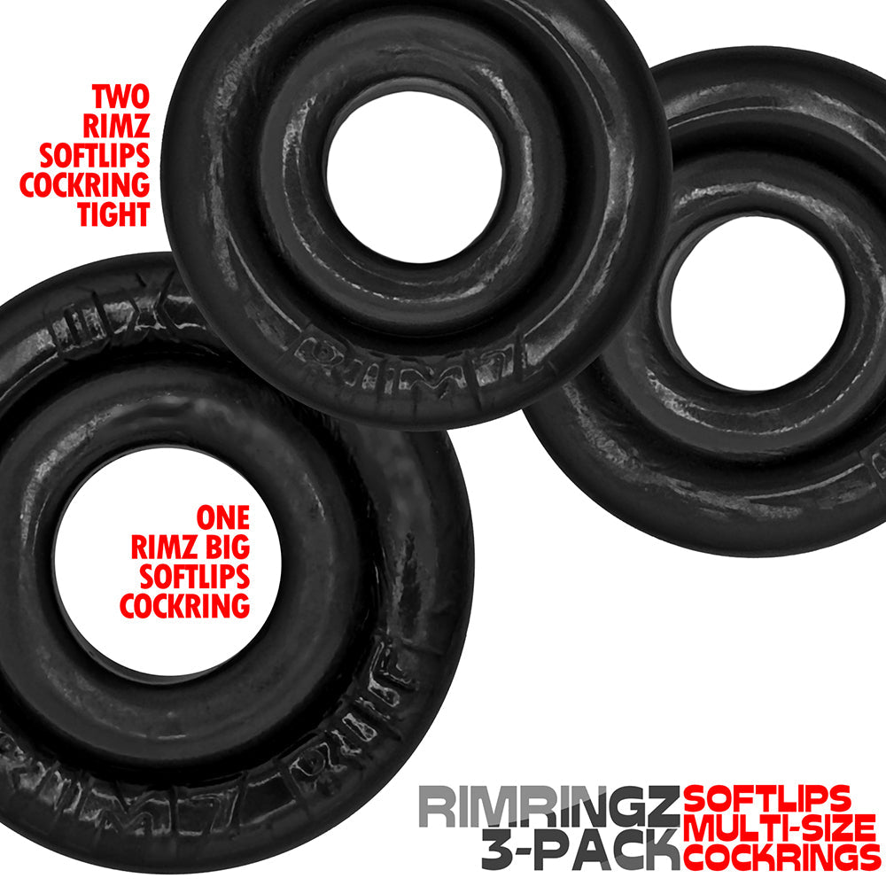 OXBALLS RIMRINGZ MULTI SIZE 3-PACK BLACK