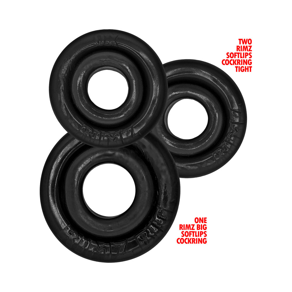 OXBALLS RIMRINGZ MULTI SIZE 3-PACK BLACK