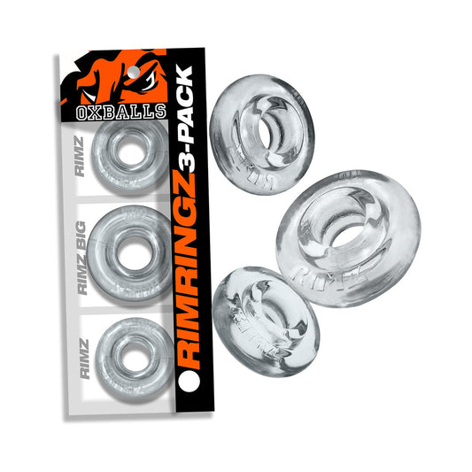 OXBALLS RIMRINGZ MULTI SIZE 3-PACK CLEAR