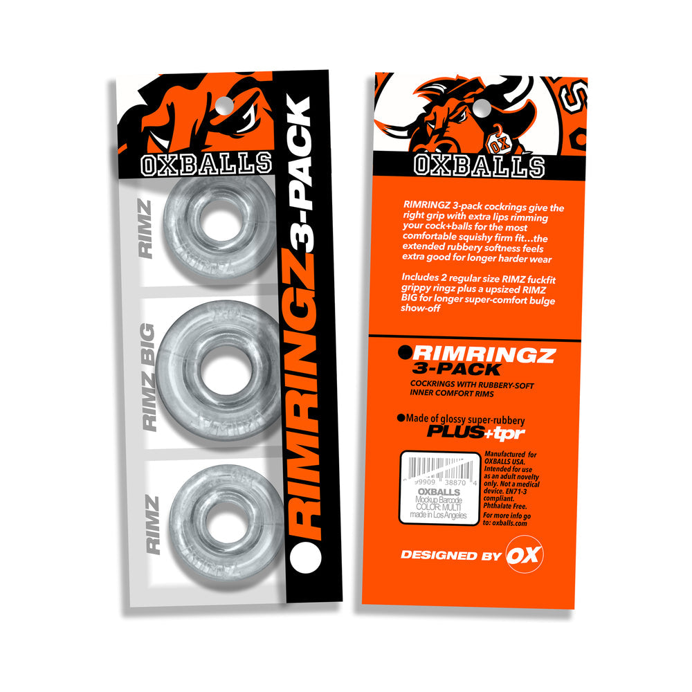 OXBALLS RIMRINGZ MULTI SIZE 3-PACK CLEAR