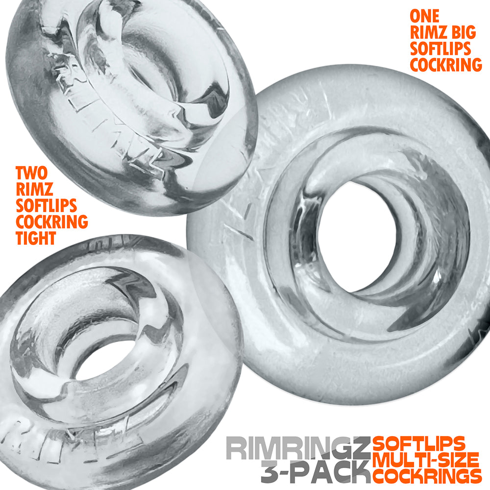 OXBALLS - ANNEAU RIMRINGZ TAILLES MULTIPLES LOT DE 3 TRANSPARENT