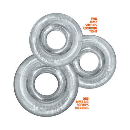 OXBALLS RIMRINGZ MULTI SIZE 3-PACK CLEAR