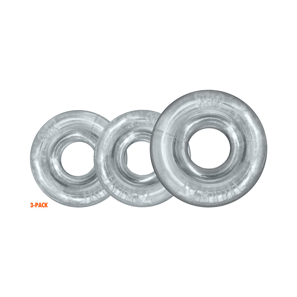 OXBALLS - RIMRINGZ MULTI SIZE 3-PACK CLEAR
