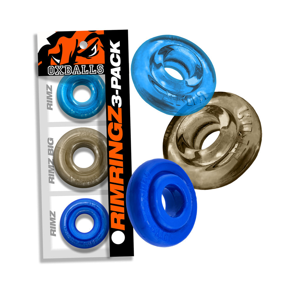 OXBALLS RIMRINGZ MULTI SIZE 3-PACK COOL BLUES