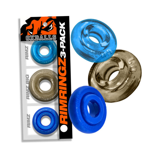 OXBALLS RIMRINGZ MULTI SIZE 3-PACK COOL BLUES