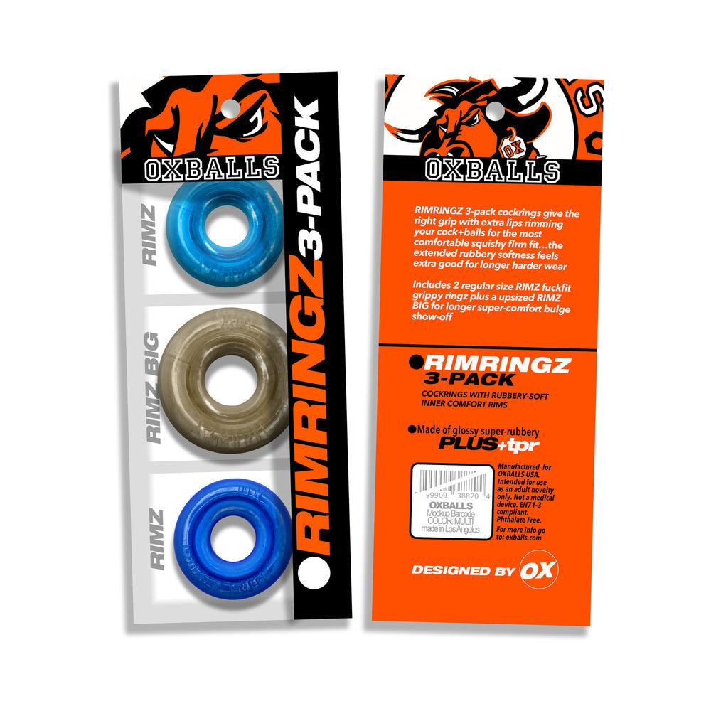 OXBALLS - RIMRINGZ MULTI SIZE 3-PACK COOL BLUES