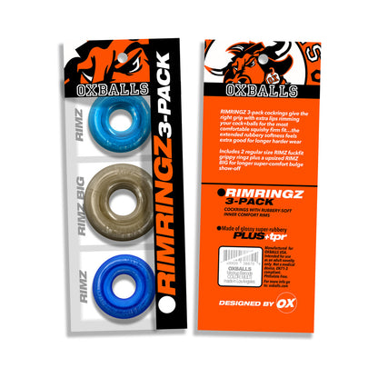 OXBALLS - RIMRINGZ MULTI SIZE 3-PACK COOL BLUES
