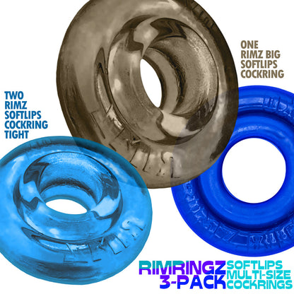 OXBALLS - RIMRINGZ MULTI SIZE 3-PACK COOL BLUES