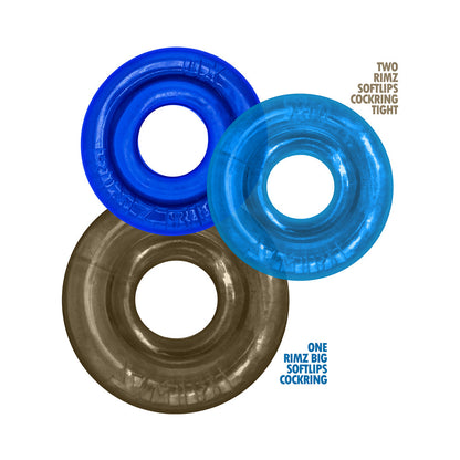 OXBALLS RIMRINGZ MULTI SIZE 3-PACK COOL BLUES