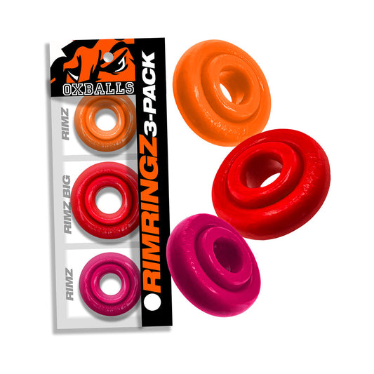 OXBALLS - RIMRINGZ MULTI SIZE 3-PACK FIRE HOTS