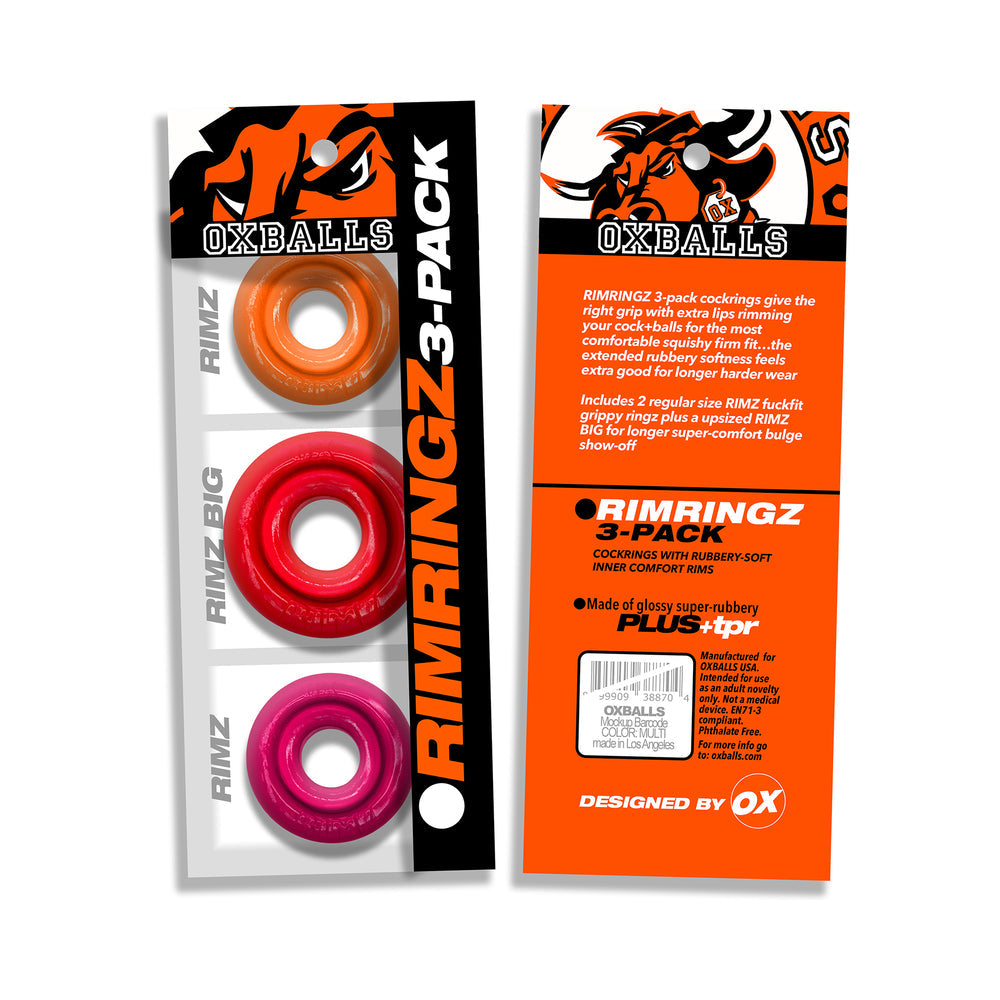 OXBALLS - RIMRINGZ MULTI SIZE 3-PACK FIRE HOTS