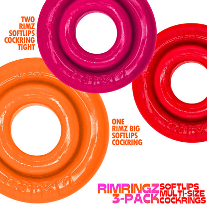 OXBALLS - RIMRINGZ MULTI SIZE 3-PACK FIRE HOTS