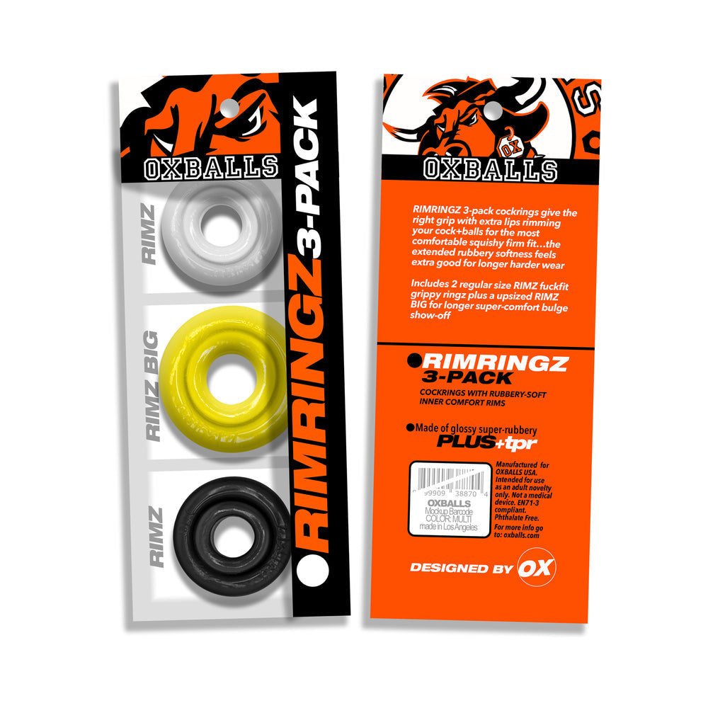 OXBALLS - RIMRINGZ MULTI SIZE 3-PACK SHOCKWAVE