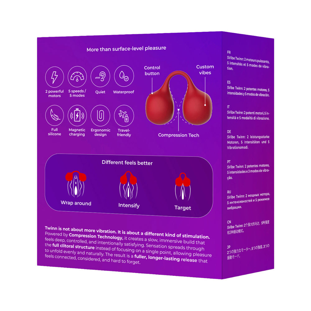 SVIBE - SNAIL TWINN FINGER VIBRATOR CHERRY (NO APP)