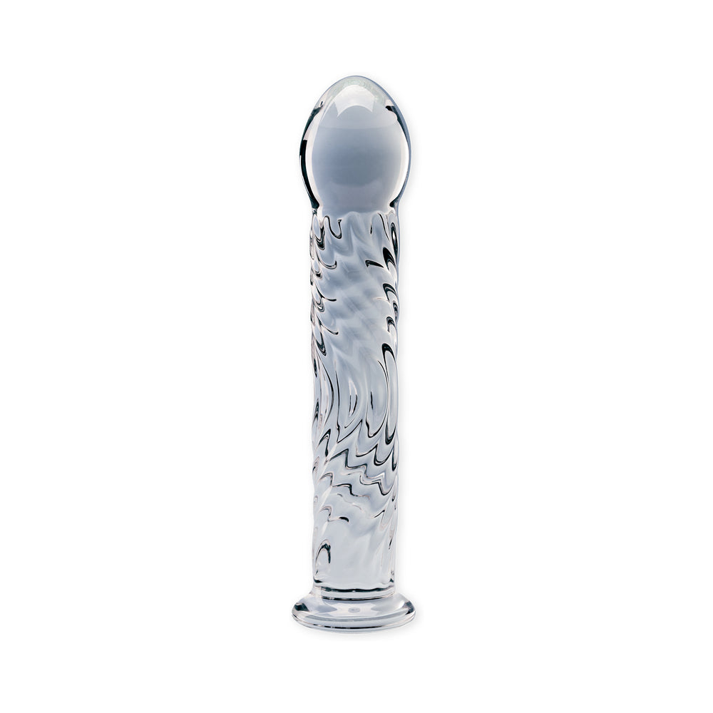 CLARITY SERAPHIC RIPPLE GLASS DILDO