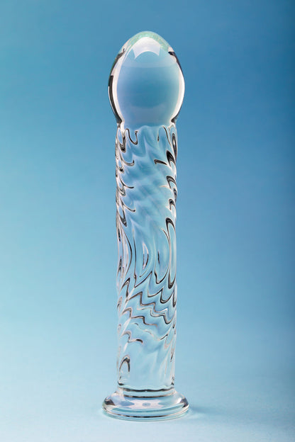 CLARITY SERAPHIC RIPPLE GLASS DILDO