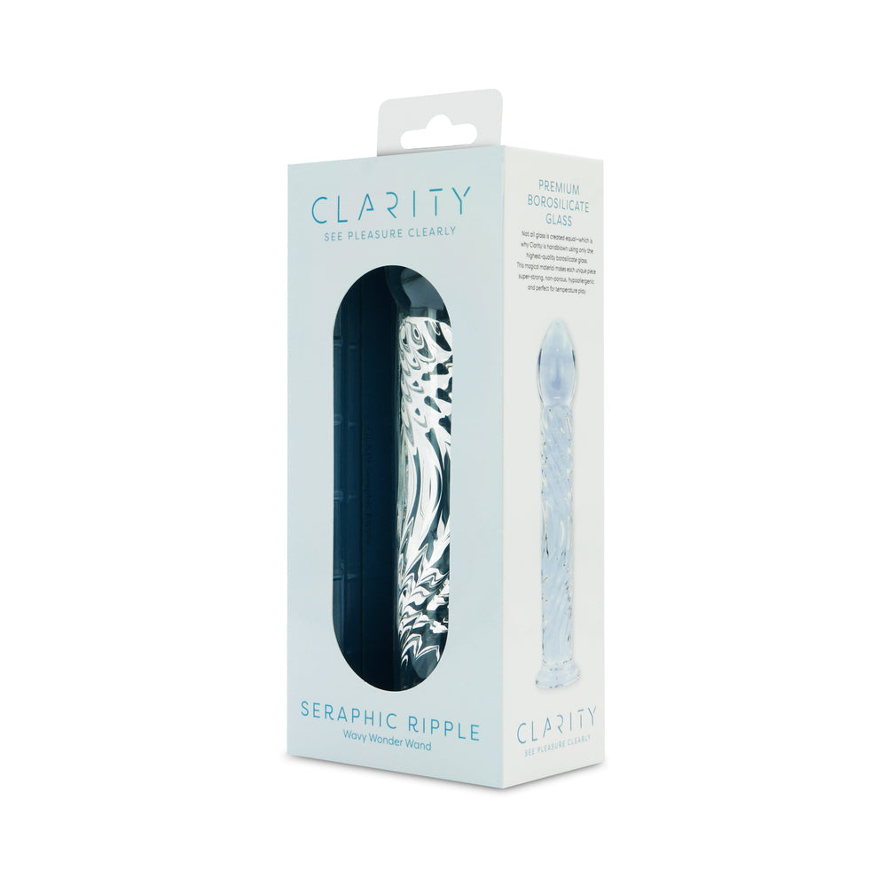 CLARITY SERAPHIC RIPPLE GLASS DILDO