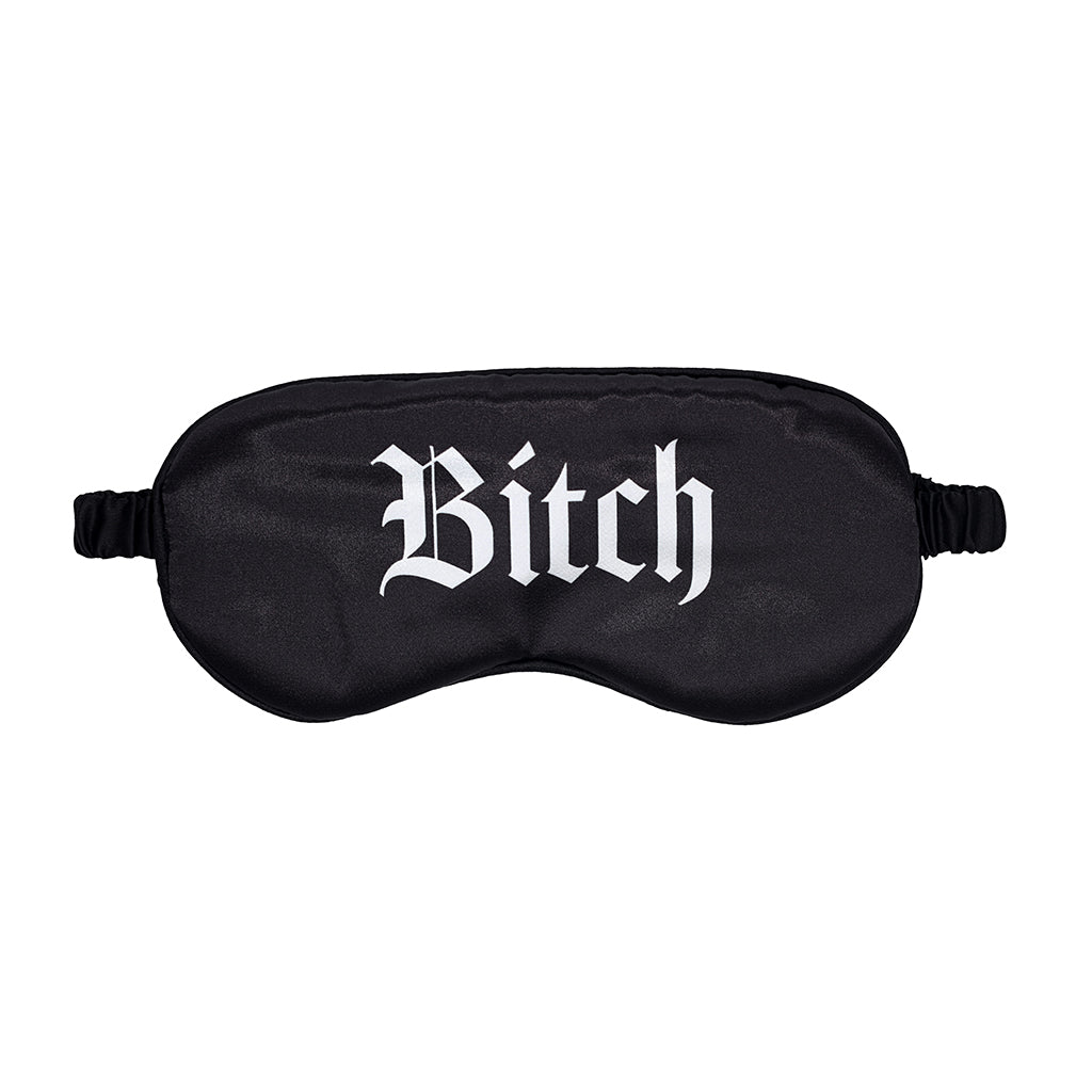 OUCH! BITCH PRINTED MASK SATIN BLACK