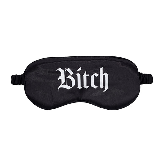 OUCH! BITCH PRINTED MASK SATIN BLACK