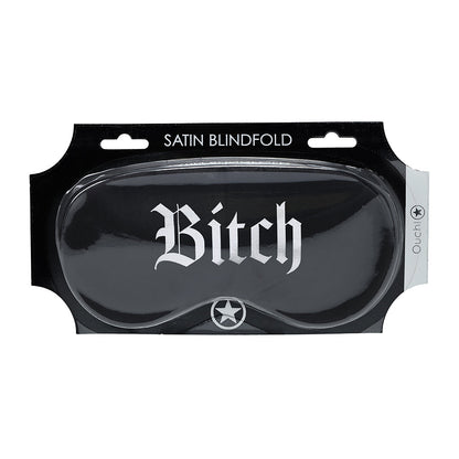 OUCH! BITCH PRINTED MASK SATIN BLACK