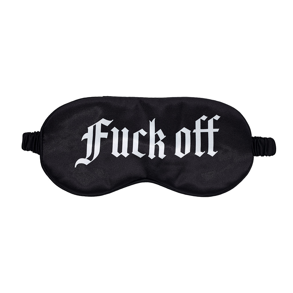 OUCH! FUCK OFF PRINTED MASK SATIN BLACK
