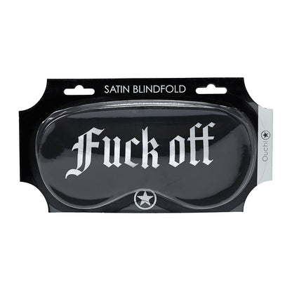 OUCH! FUCK OFF PRINTED MASK SATIN BLACK
