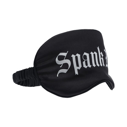OUCH! SPANK ME PRINTED MASK SATIN BLACK