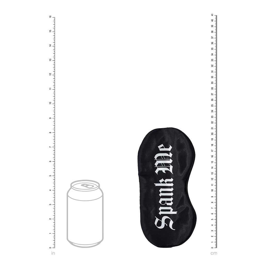 OUCH! SPANK ME PRINTED MASK SATIN BLACK