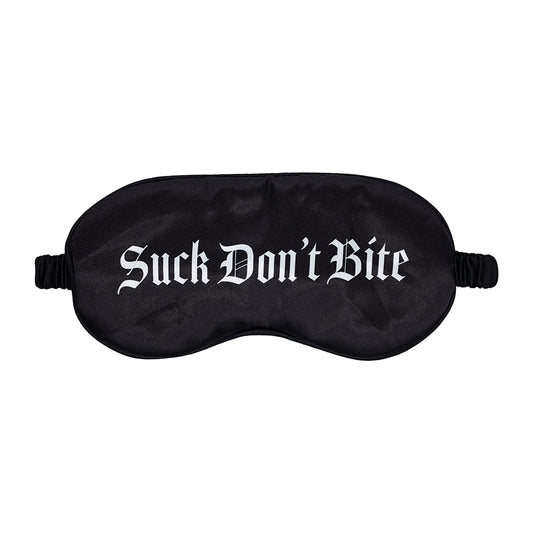 SHOTS - OUCH! SUCK DON''T BITE PRINTED MASK SATIN BLACK