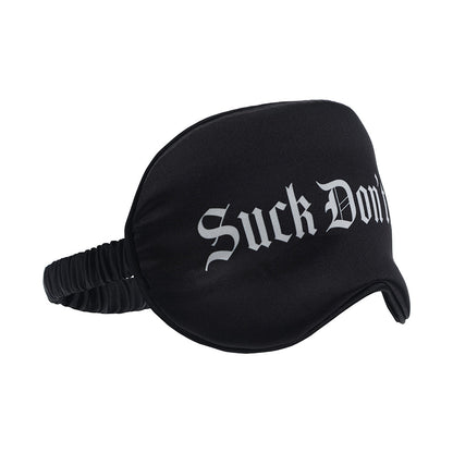 OUCH! SUCK DON''T BITE PRINTED MASK SATIN BLACK