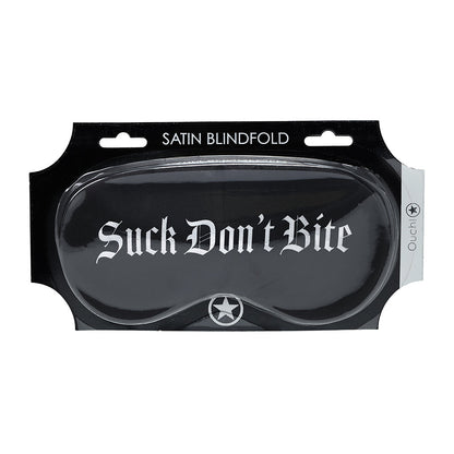 OUCH! SUCK DON''T BITE PRINTED MASK SATIN BLACK