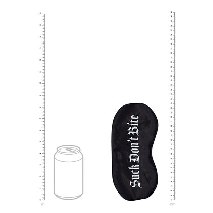 OUCH! SUCK DON''T BITE PRINTED MASK SATIN BLACK