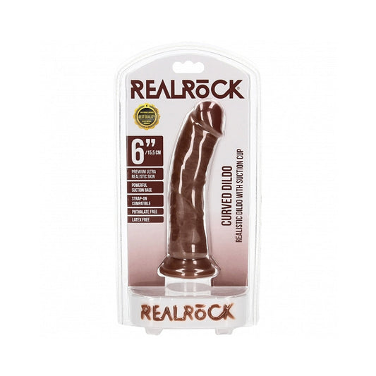 SHOTS - REALROCK 6 IN. COCK CURVED BROWN