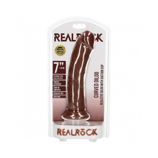 SHOTS - REALROCK 7 IN. COCK CURVED BROWN