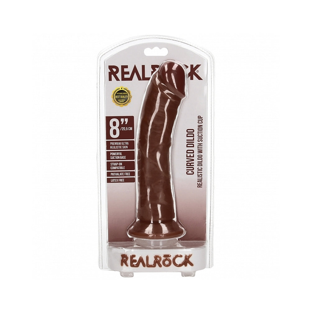 SHOTS - REALROCK 8 IN. COCK CURVED BROWN