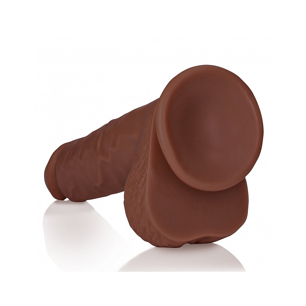 REALROCK 9 IN. COCK WITH BALLS STRAIGHT BROWN