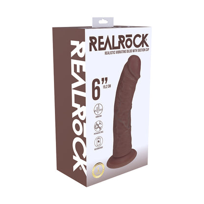 REALROCK 6 IN. VIBRATING COCK CURVED BROWN