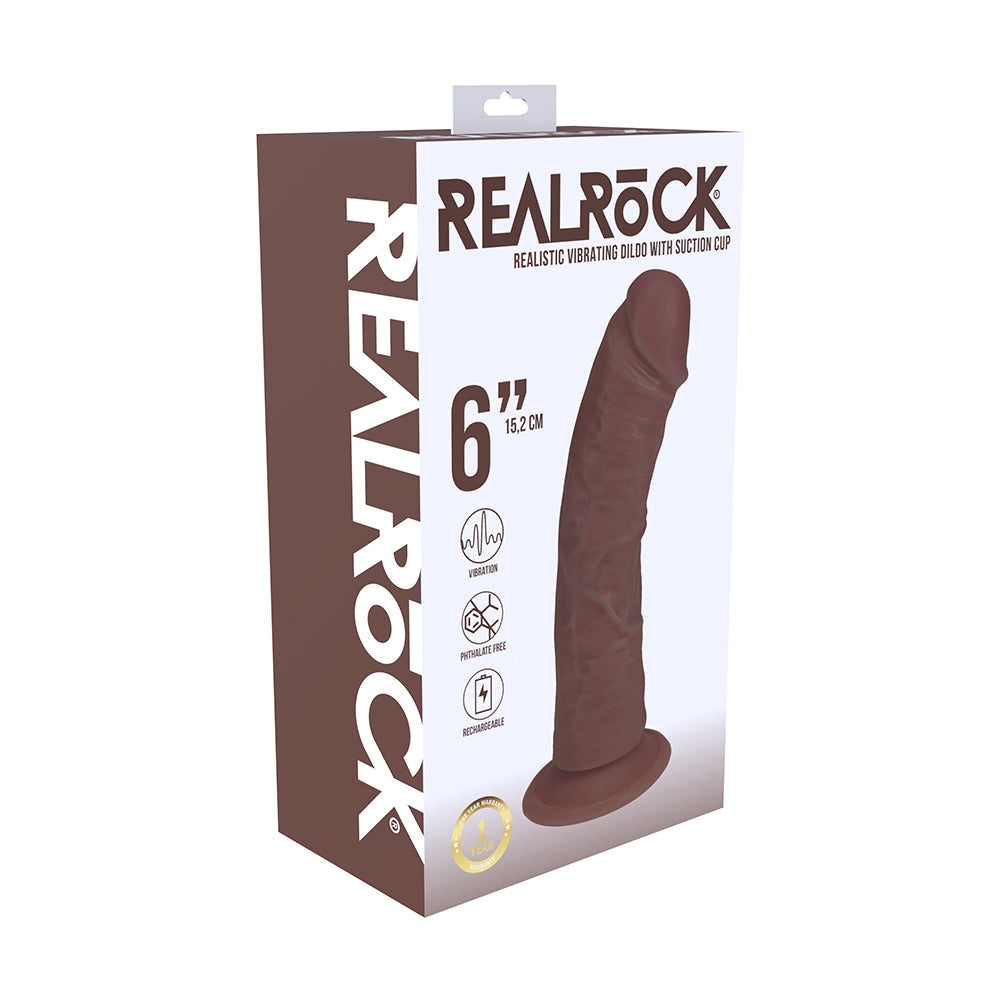 SHOTS - REALROCK 6 PULGADAS PENE VIBRADOR CURVO MARRÓN