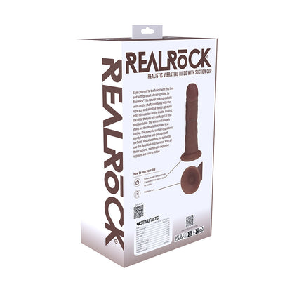 REALROCK 6 IN. VIBRATING COCK CURVED BROWN